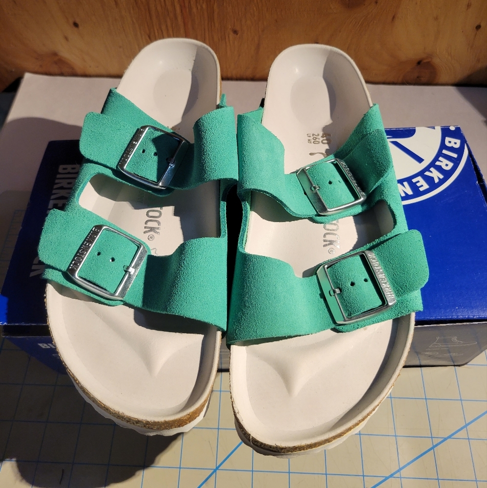 Birkenstock Arizona sandles, Emerald, size EU 40